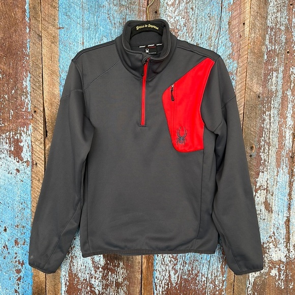 Spyder Men's Raider Gray 1/4 Zip Sweater Size Small - Picture 1 of 5